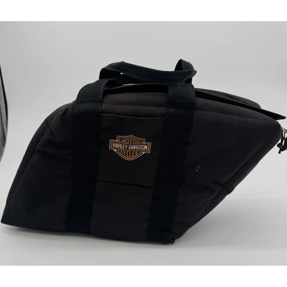 Lot 2‎ Harley Davidson Saddlebag Luggage Bag Black Canvas Insulated Storage